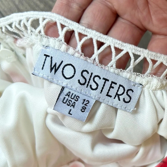 Two Sisters The Label Floral Halter Mini Dress High Neck White Pink Size Large - Picture 11 of 15